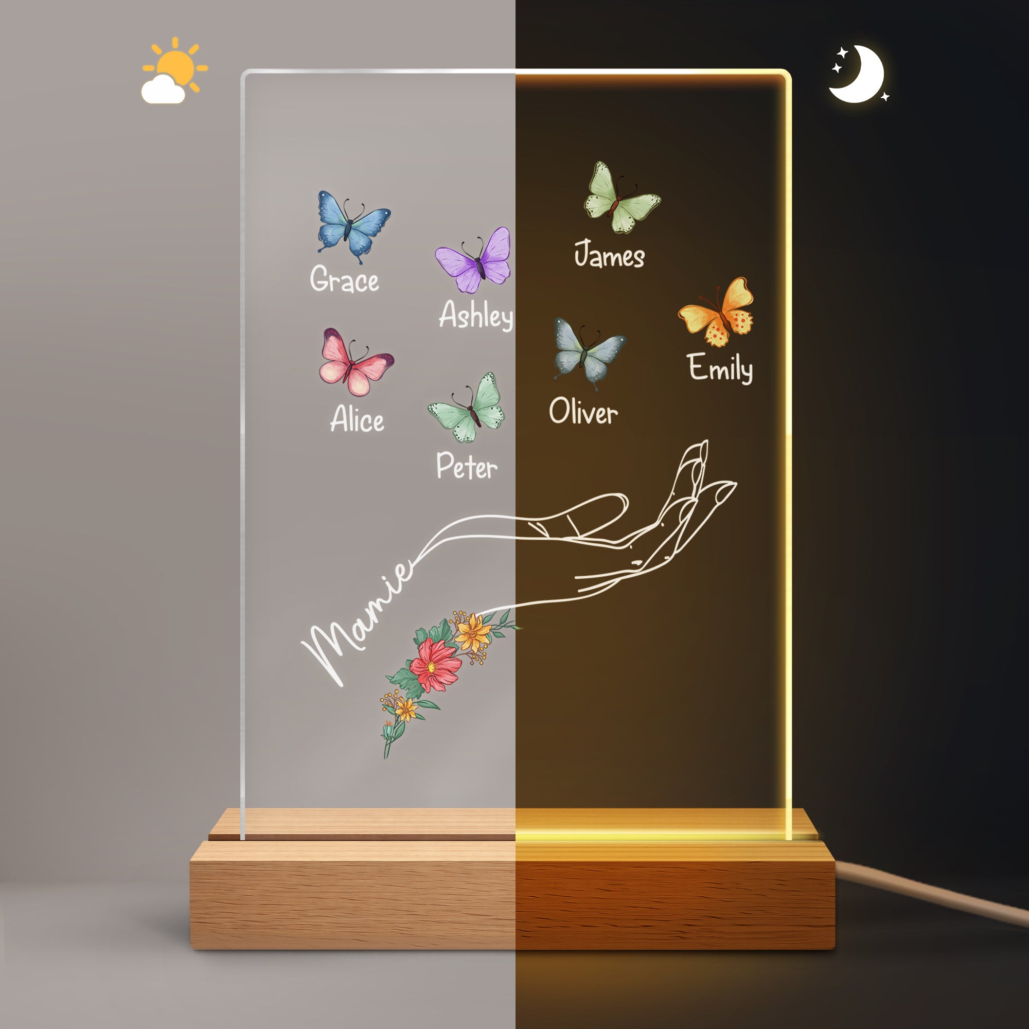 2782IFR2 veilleuse personnalisee pour maman avec papillon 2782i6p5a