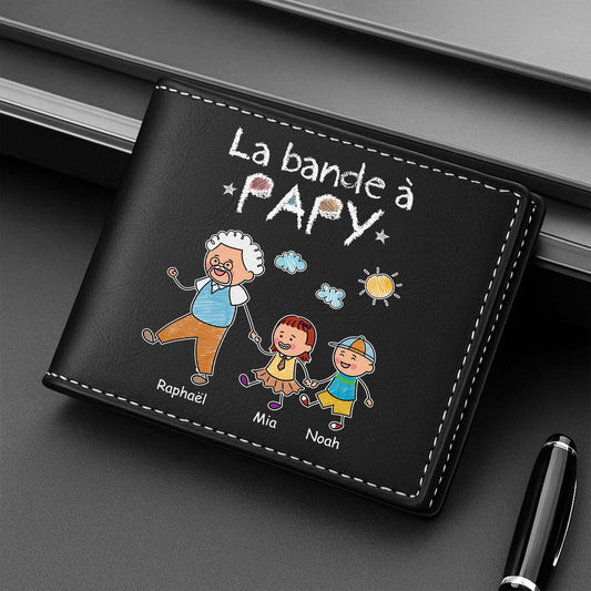 2793JFR2 portefeuille cuir personnalise la bande a papa dessin crayon 2793j