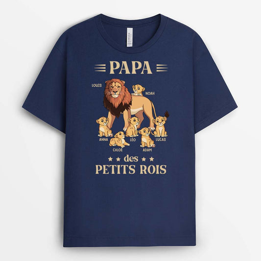 2798AFR2 papa des petits rois version tigres t shirt papa personnalisable