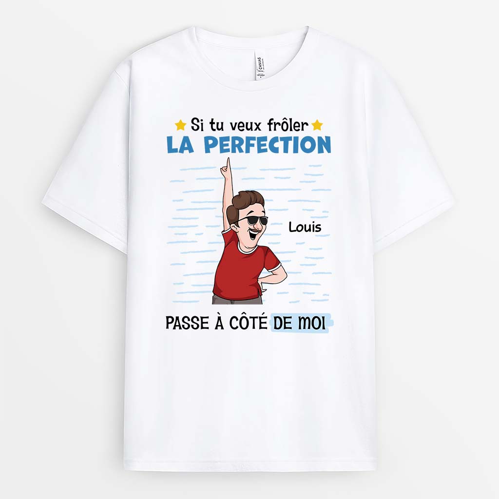 2803AFR1 si tu veux froler la perfection version homme t shirt humour homme