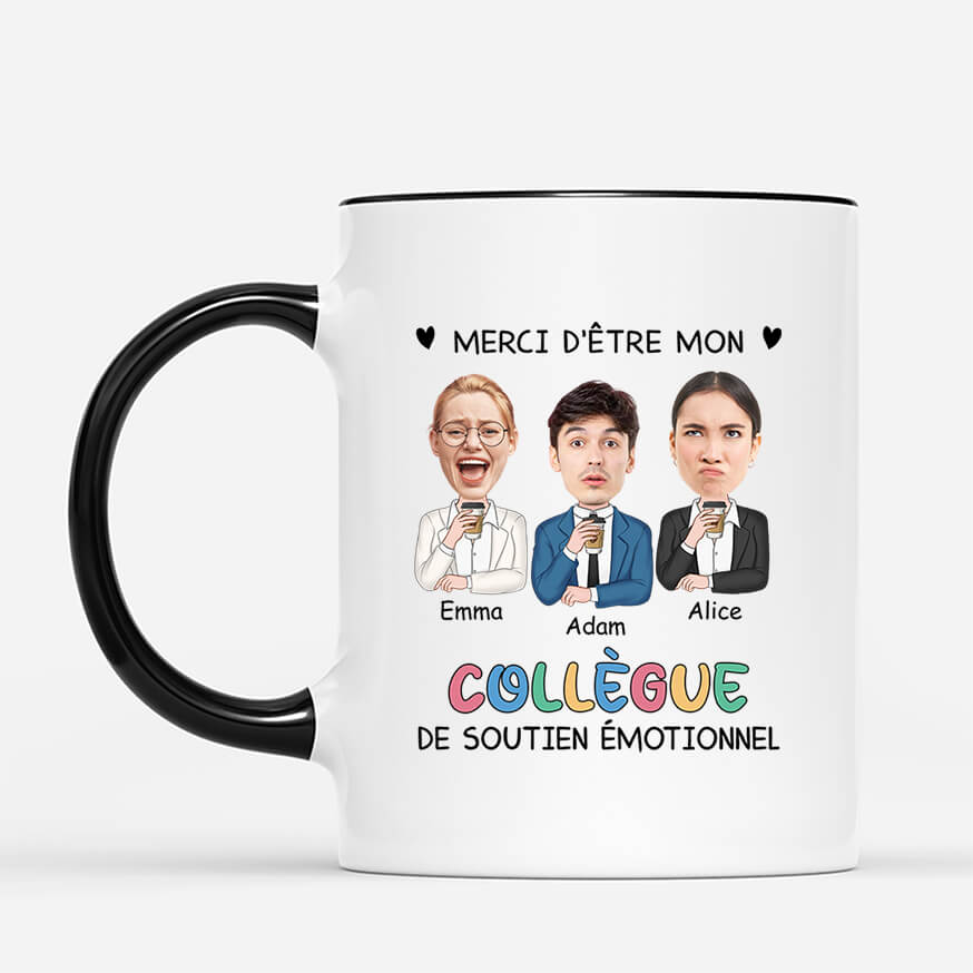 2813MFR2 mes collegues de soutien emotionnel avec visages tasse personnalisee collegue