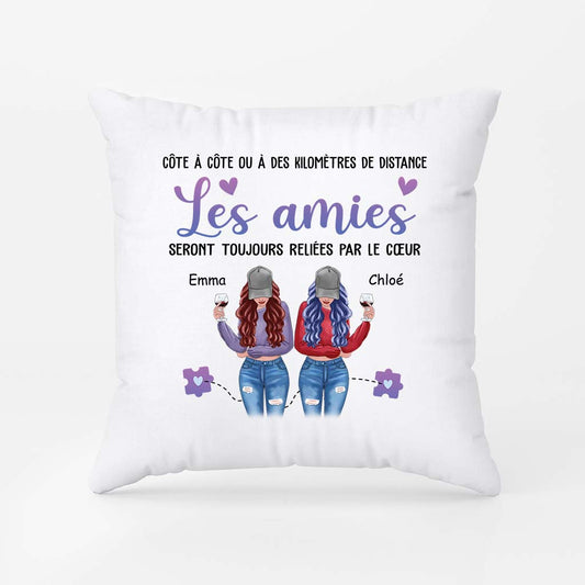 2822PFR2 les soeurs seront toujours reliees par le coeur coussin meilleure amie personnalise