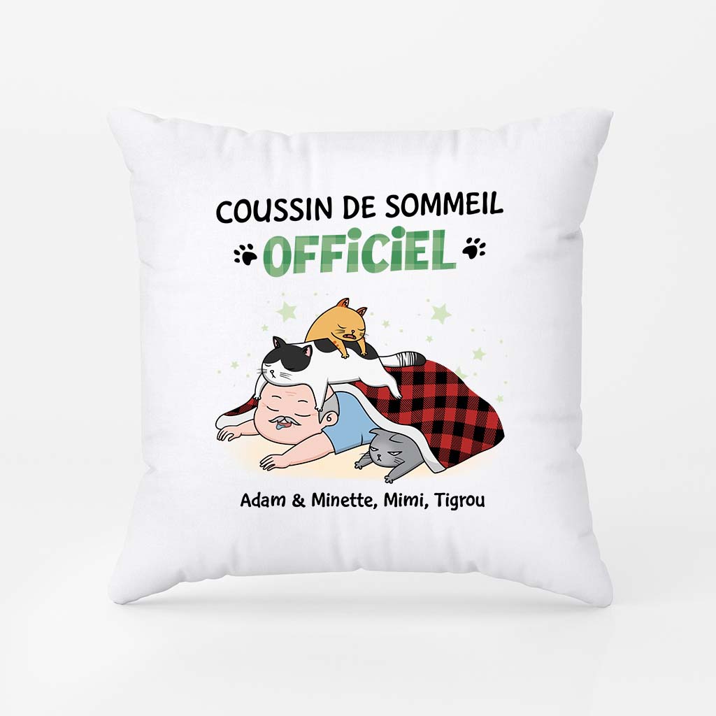 2831PFR2 coussin de sommeil officiel version chats paresseux coussin avec chat personnalise