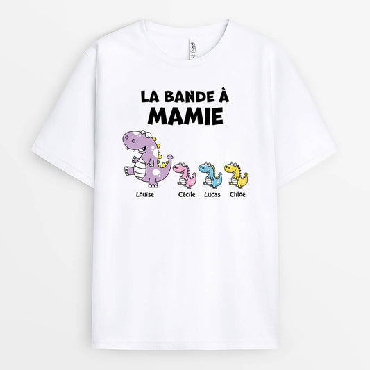 2837AFR2 la bande a papa version dessin de dinosaures colores tee shirt personnalise papa