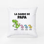 2837PFR1 la bande a papa version dessin de dinosaures colores coussin personnalise papa