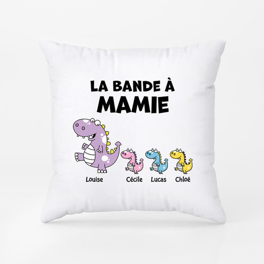 2837PFR2 la bande a papa version dessin de dinosaures colores coussin personnalise papa