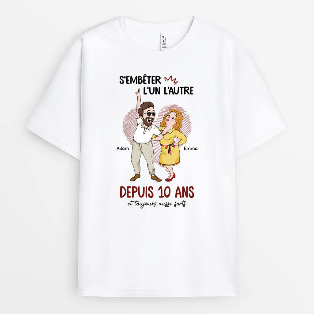 2846AFR1 notre amour toujours aussi fort avec humour t shirt personnalise couple