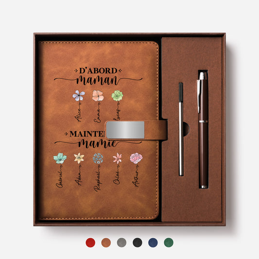 2851MFR1 dabord maman ensuite mamie coffret carnet en cuir personnalisable imprime uv 2851mo6q5a