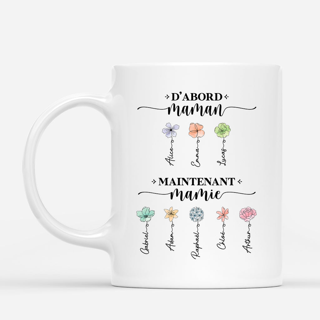 2851MFR1 mug personnalise femme dabord maman maintenant mamie ballons de fleurs pastel 2851m5i5a