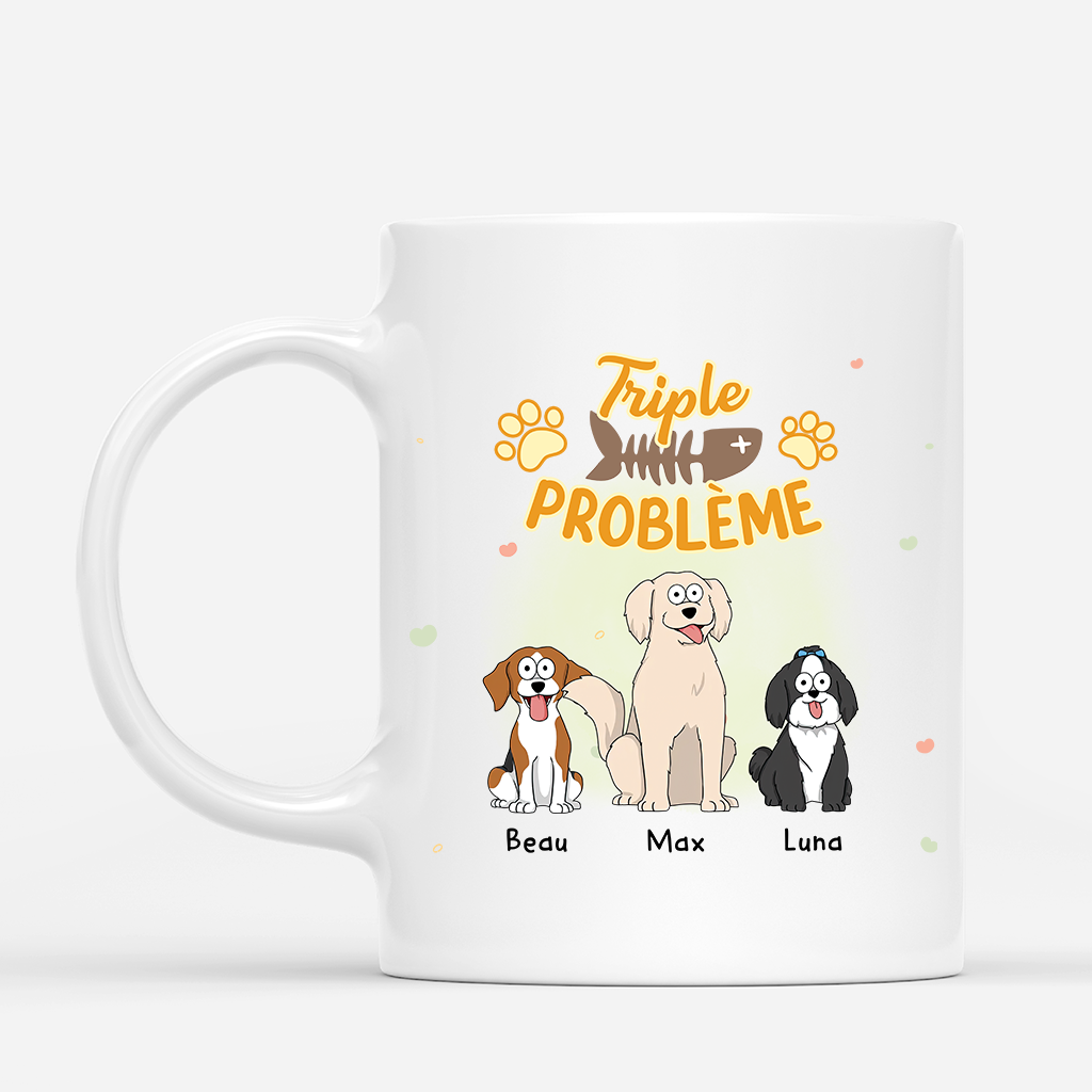 2852MFR1 mug personnalise chien trois fois plus dennuis 2852m5z8c
