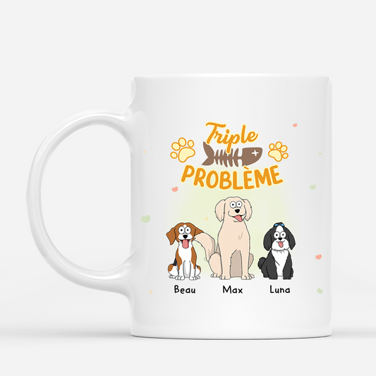 2852MFR1 mug personnalise chien trois fois plus dennuis 2852m5z8c