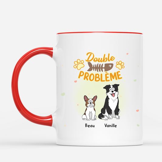 2852MFR2 mug personnalise chien trois fois plus dennuis 2852m5z8c