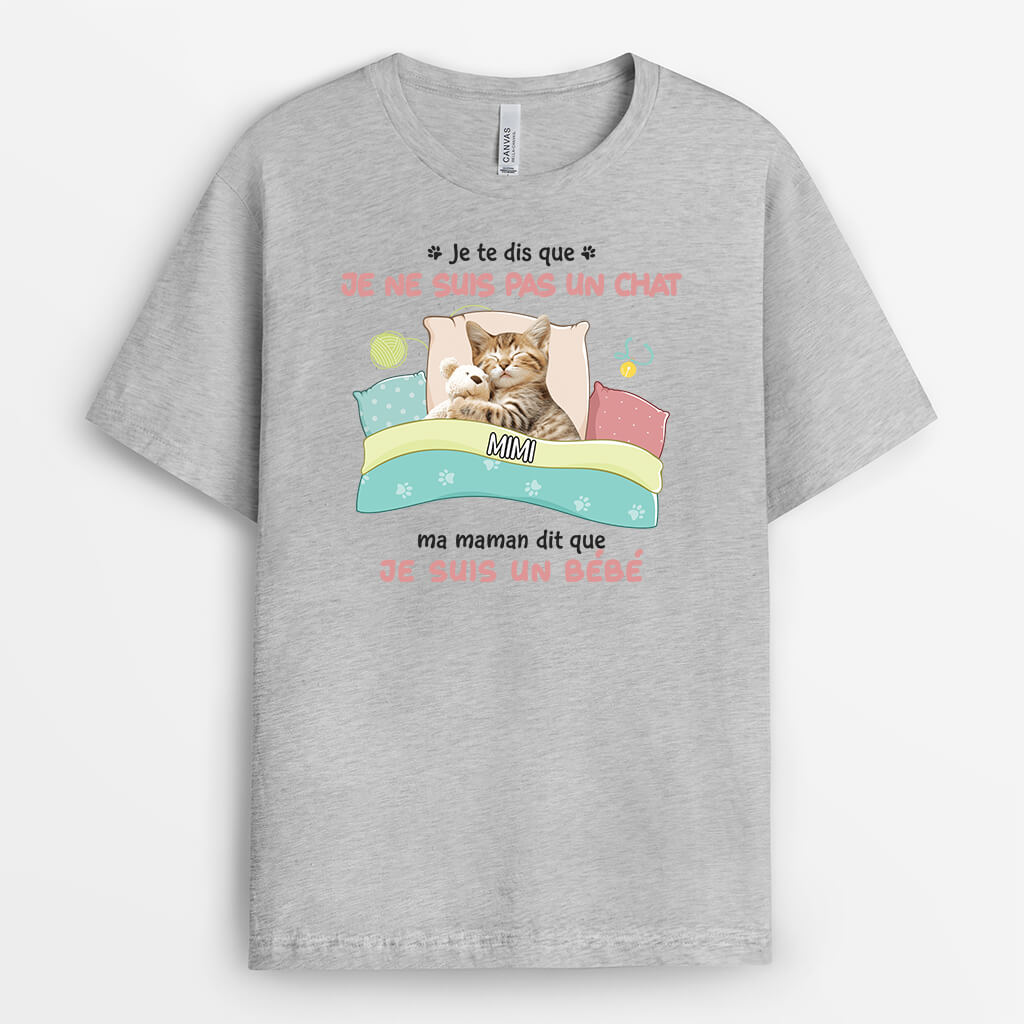 2853AFR2 je te dis que je ne suis pas un chien t shirt personnalise avec chien