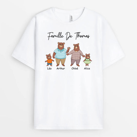 2863AFR1 famille de smith version ours mignons t shirt personnalise pour famille