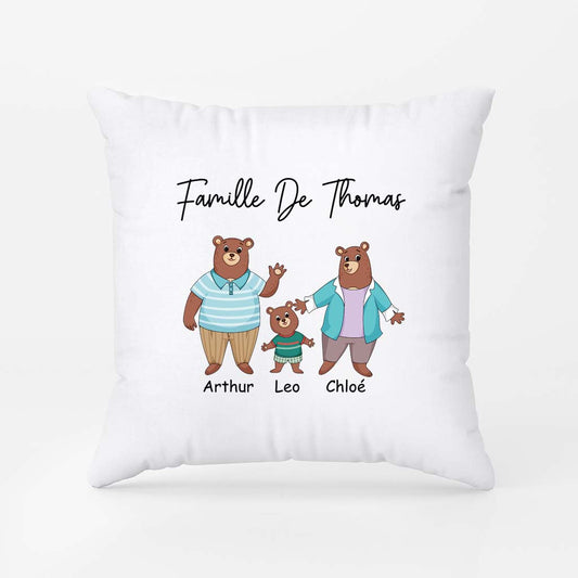2863PFR1 famille de smith version ours mignons coussin personnalise pour famille_1