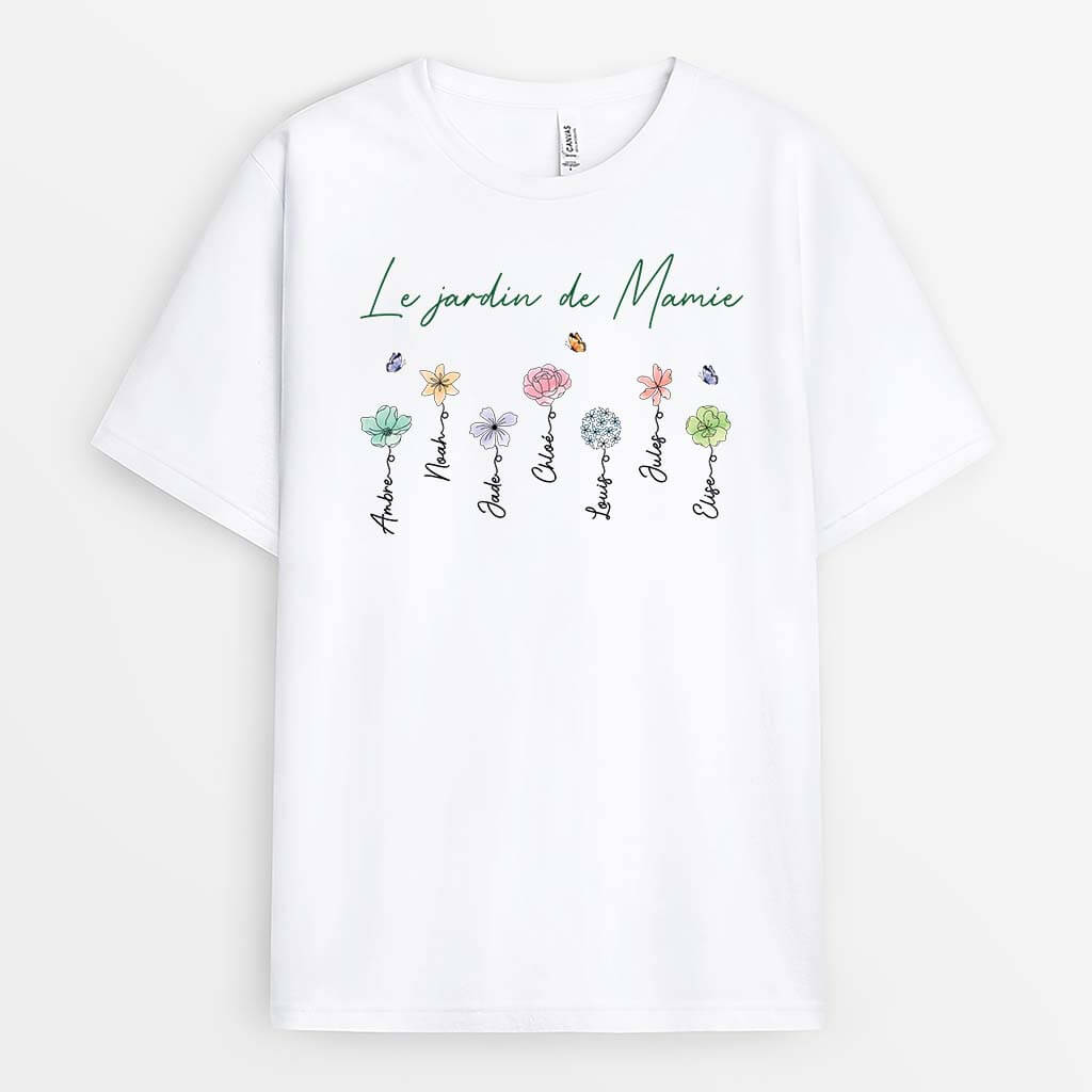 2877AFR1 le jardin de mamie version dessin t shirt mamie personnalisable