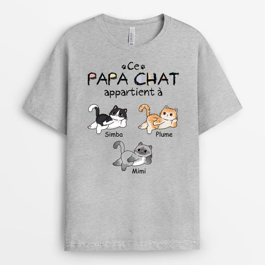 2878AFR2 cette maman chat appartient a version chats allonges t shirt personnalise chat