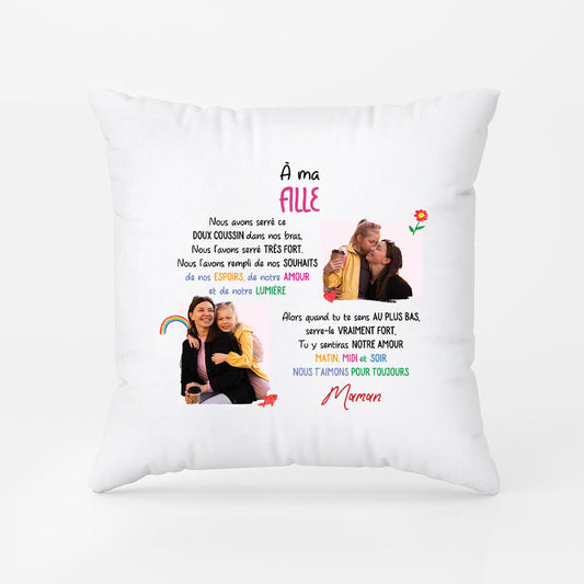 2887PFR2 a ma petite fille a mon petit fils avec photo coussin pour enfant personnalise