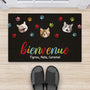 2890DFR2 bienvenue version visages de chats paillasson personnalisable chat