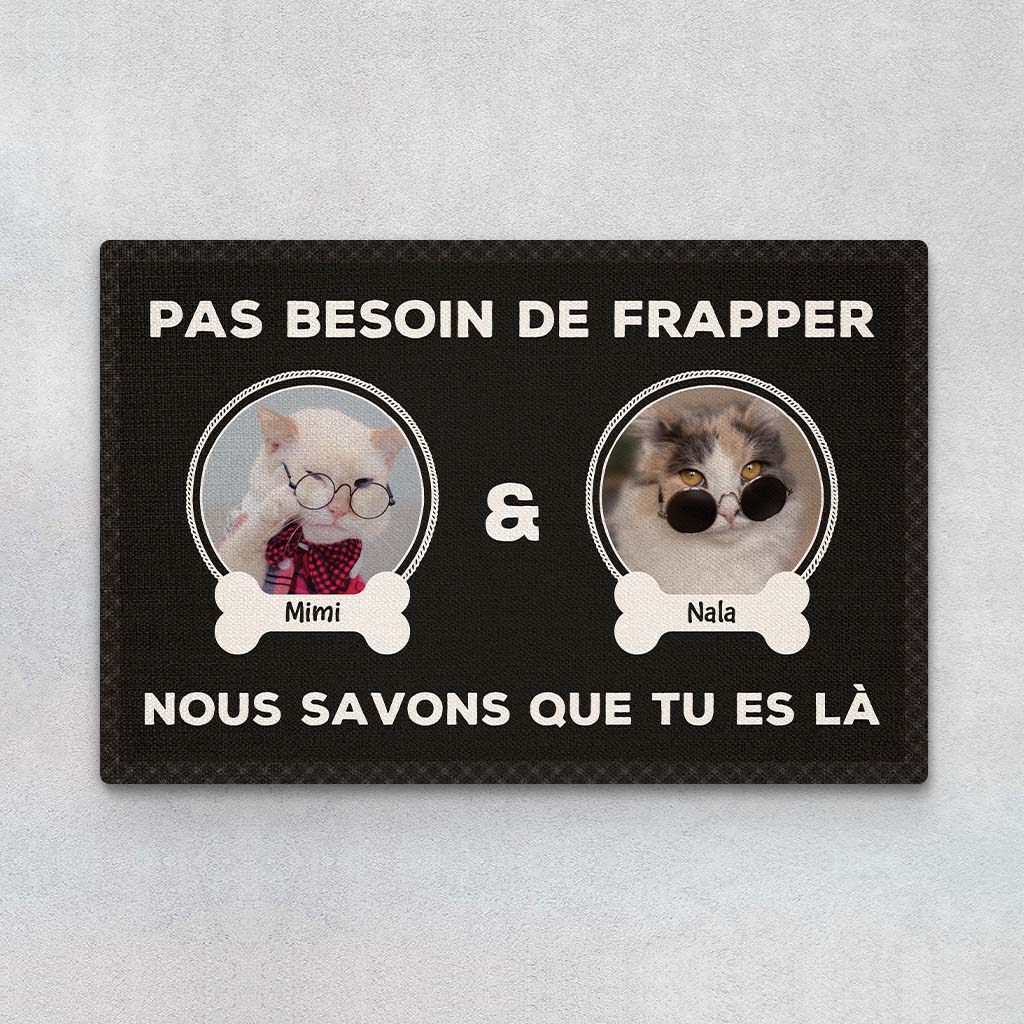 2892DFR1 inutile de sonner version photo de chat paillasson chat personnalise