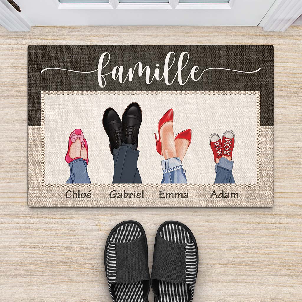 2894DFR2 famille version chaussures paillasson personnalise famille