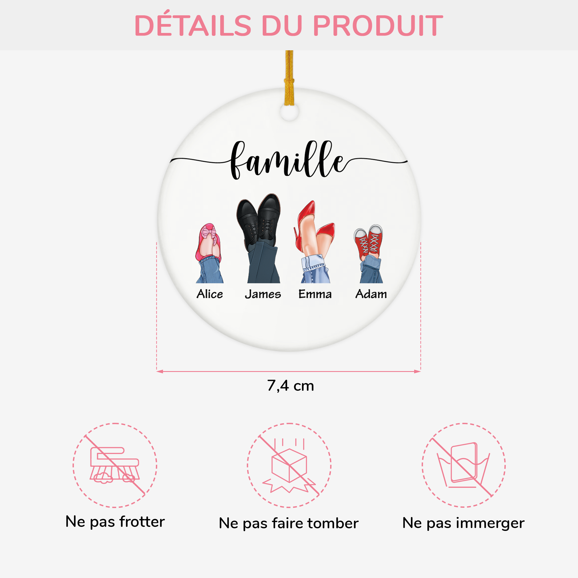 2894OFR3 ornement ceramique personnalisee nos chaussures famille 2894otv7b