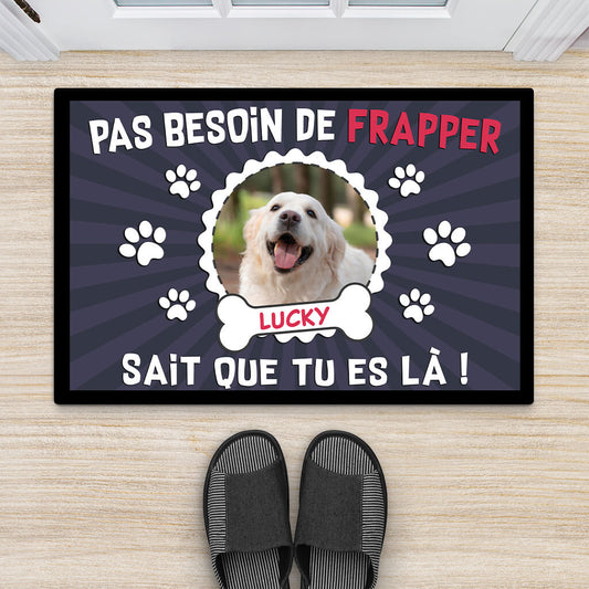 2897DFR2 pas besoin de frapper avec photo de chien paillasson personnalise chien