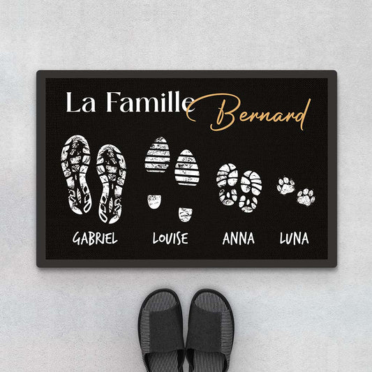 2900DFR1 famille version empreintes de chaussures paillasson famille personnalise