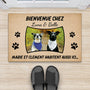 2911DFR2 les chiens habitent aussi ici avec photo paillasson chien personnalisable