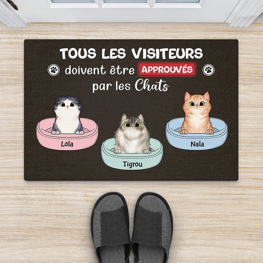 2913DFR2 tous les visiteurs doivent approuves par les chats mignons tapis personnalise avec chat