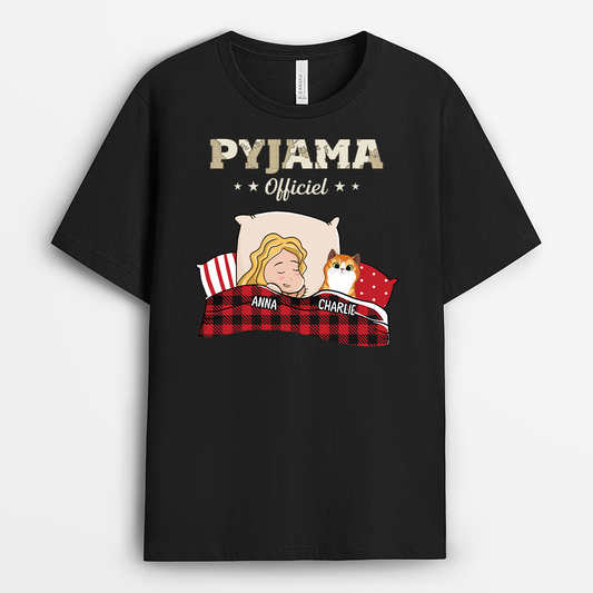 2917AFR1 pyjama officiel avec chat version sombre tee shirt chat personnalise_597a0bc4 8ea6 4d1c 89cc 8155b0a39bf2