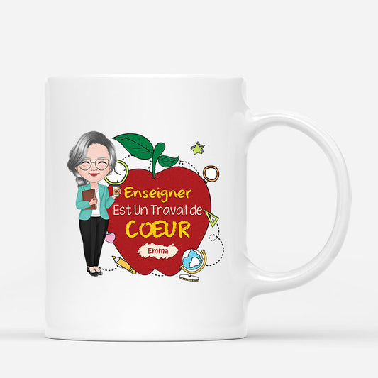 2922MFR1 enseigner est un travail de coeur mug maitresse personnalise