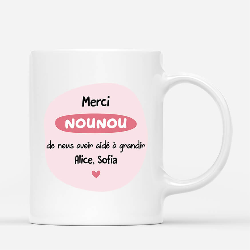 2925MFR3 merci nounou de mavoir fait grandir avec photo mug personnalise pour nounou