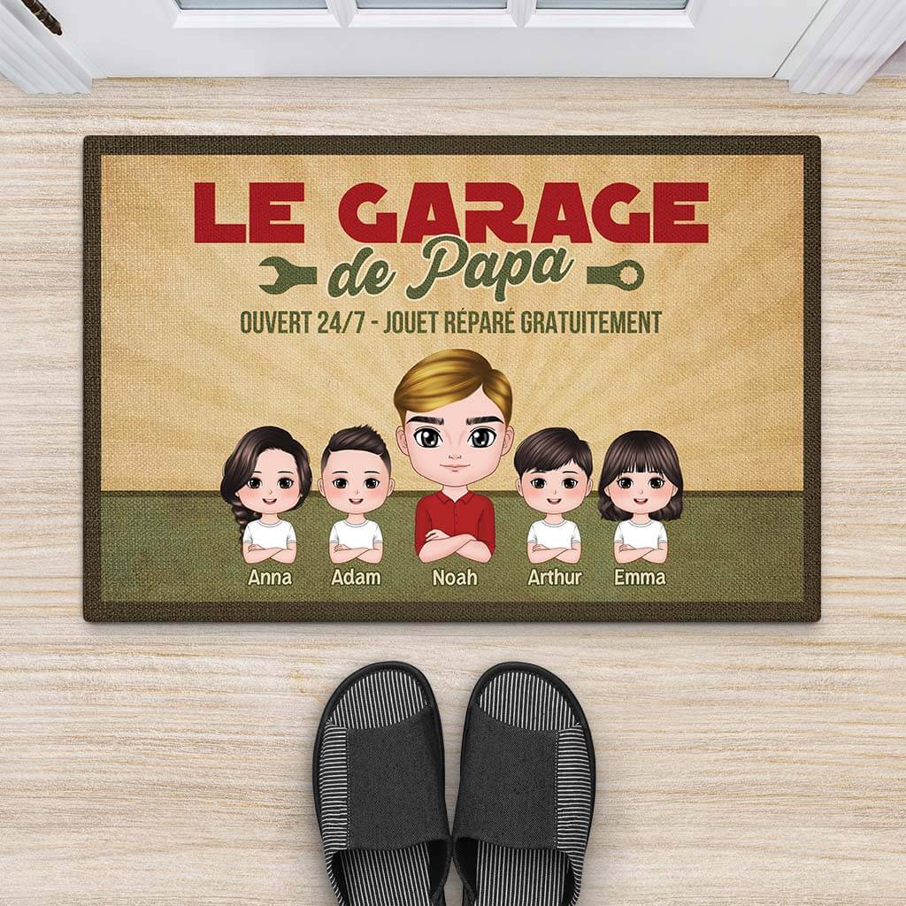 2927DFR2 le garage de papy jouet repare gratuitement paillasson personnalise pour papy