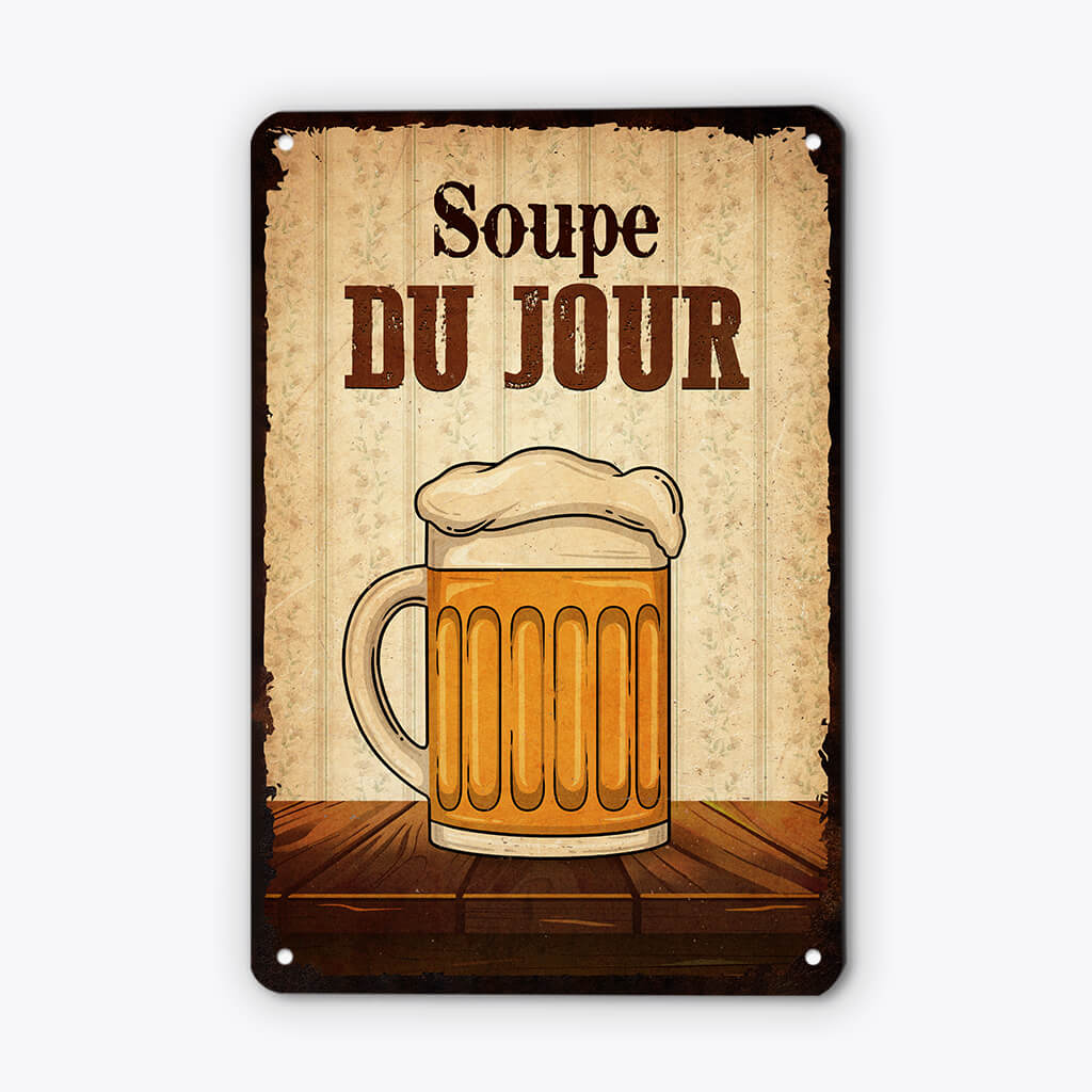 2930EFR1 soupe du jour plaque de porte humour