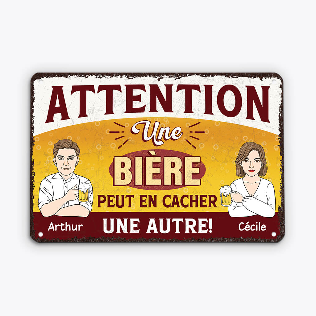 2932EFR2 une biere peut en cacher une autre plaque de porte humour