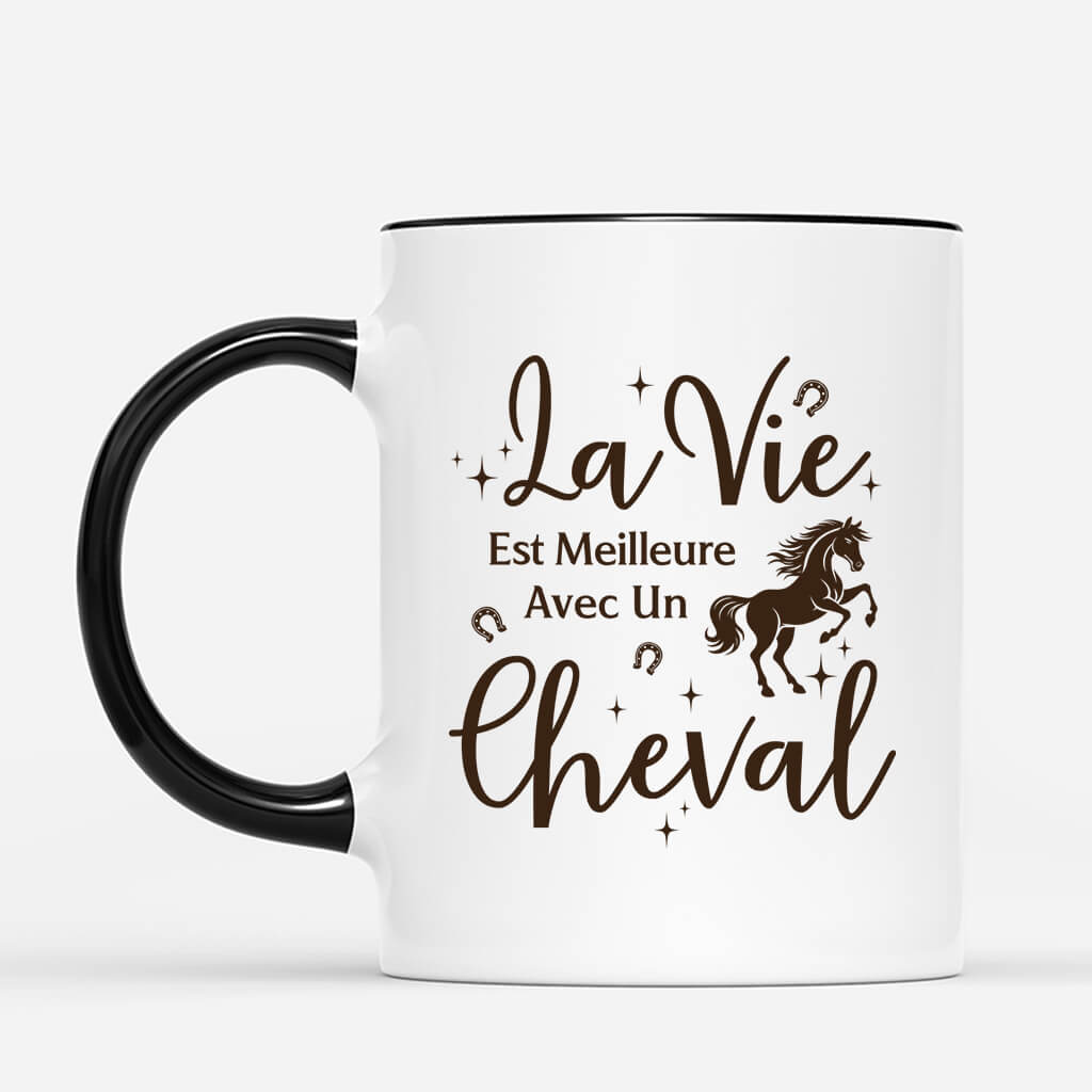 2935MFR3 la vie est meilleure avec un cheval tasse personnalisee animaux