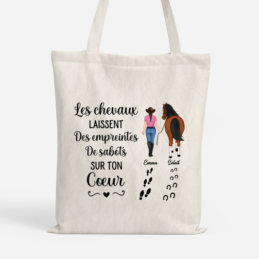2938BFR1 tote bag a personnaliser cadeau chevaux laissent des empreintes 2938b6v5u_2