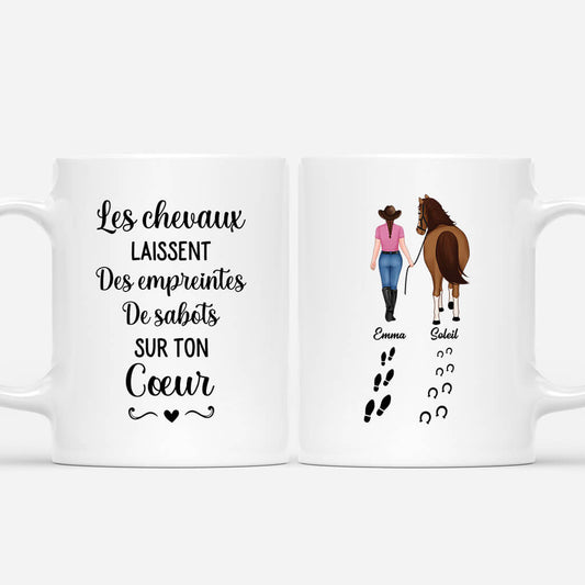 2938MFR1 les chevaux laissent des empreintes de sabots mug personnalise avec animaux