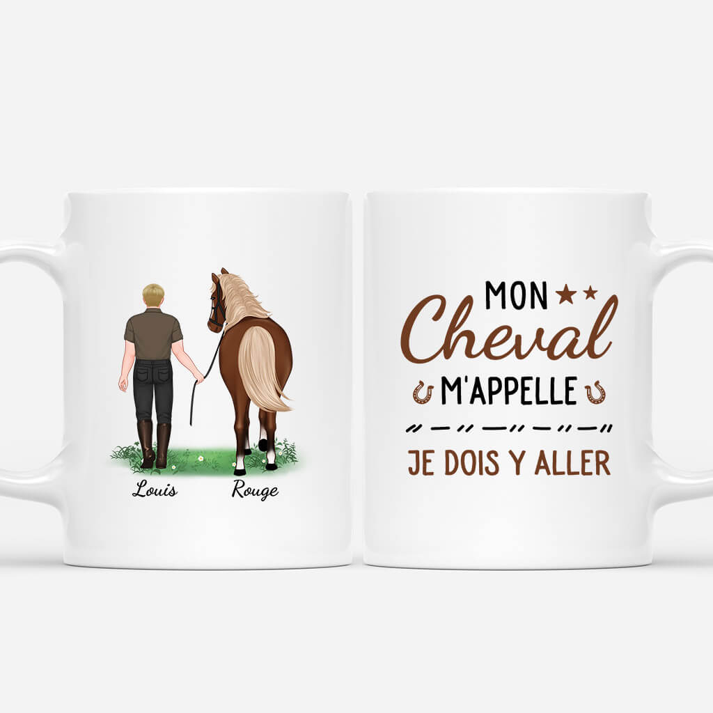 2944MFR1 mon cheval mappelle version homme mug personnalise avec animaux