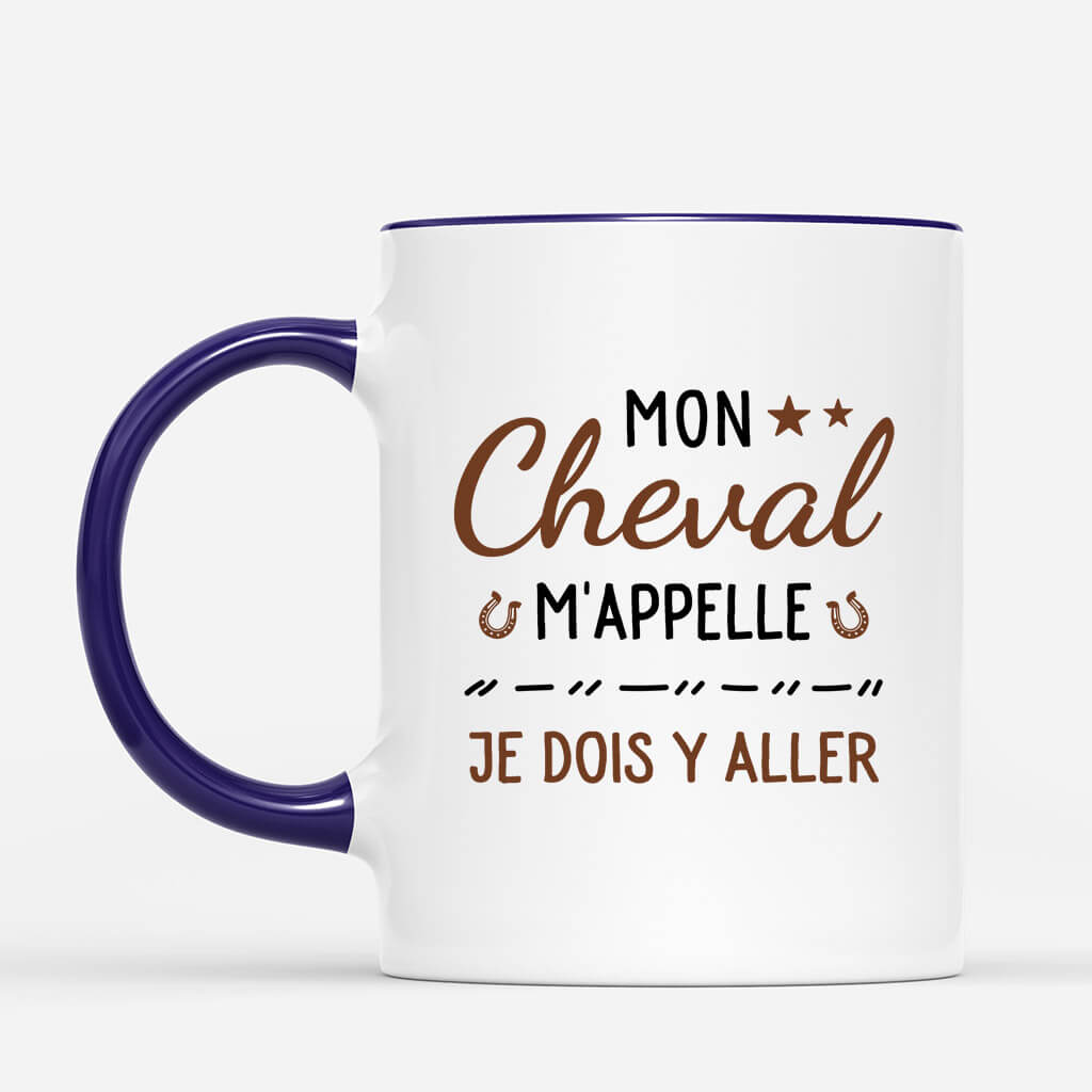 2944MFR3 mon cheval mappelle version homme mug personnalise avec animaux