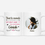 2947MFR1 tout le monde est idiot sauf ma marraine geniale avec photo mug personnalise marraine