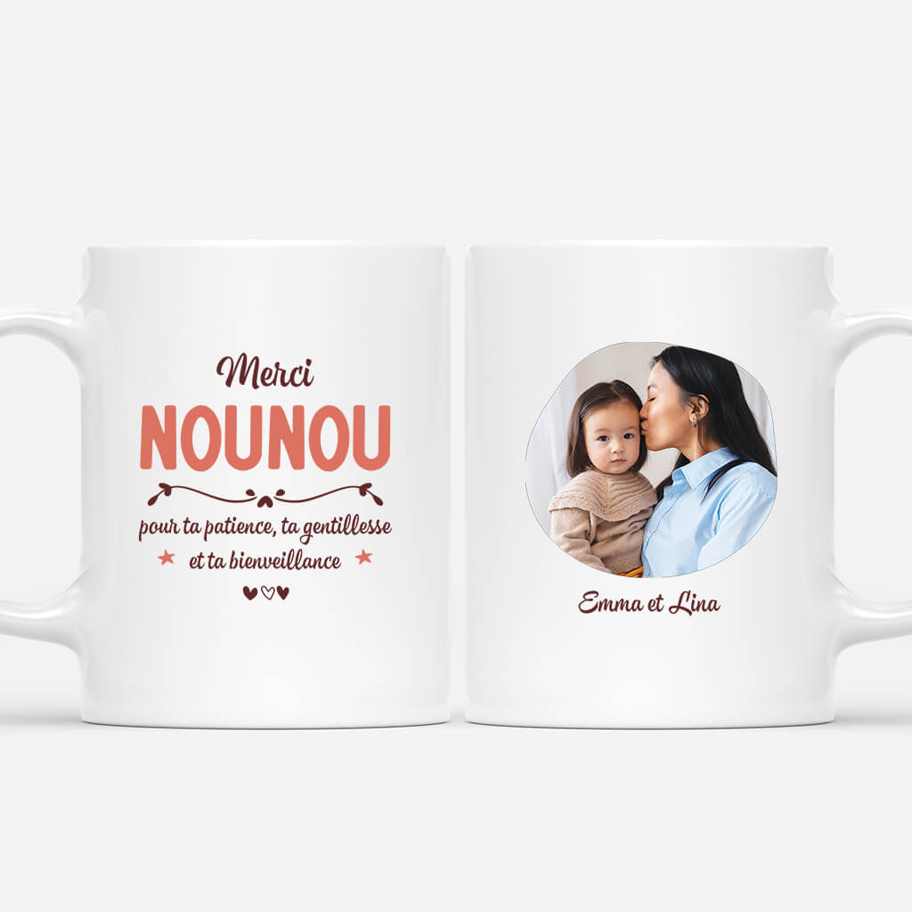 2948MFR1 merci nounou avec photo mug personnalise nounou