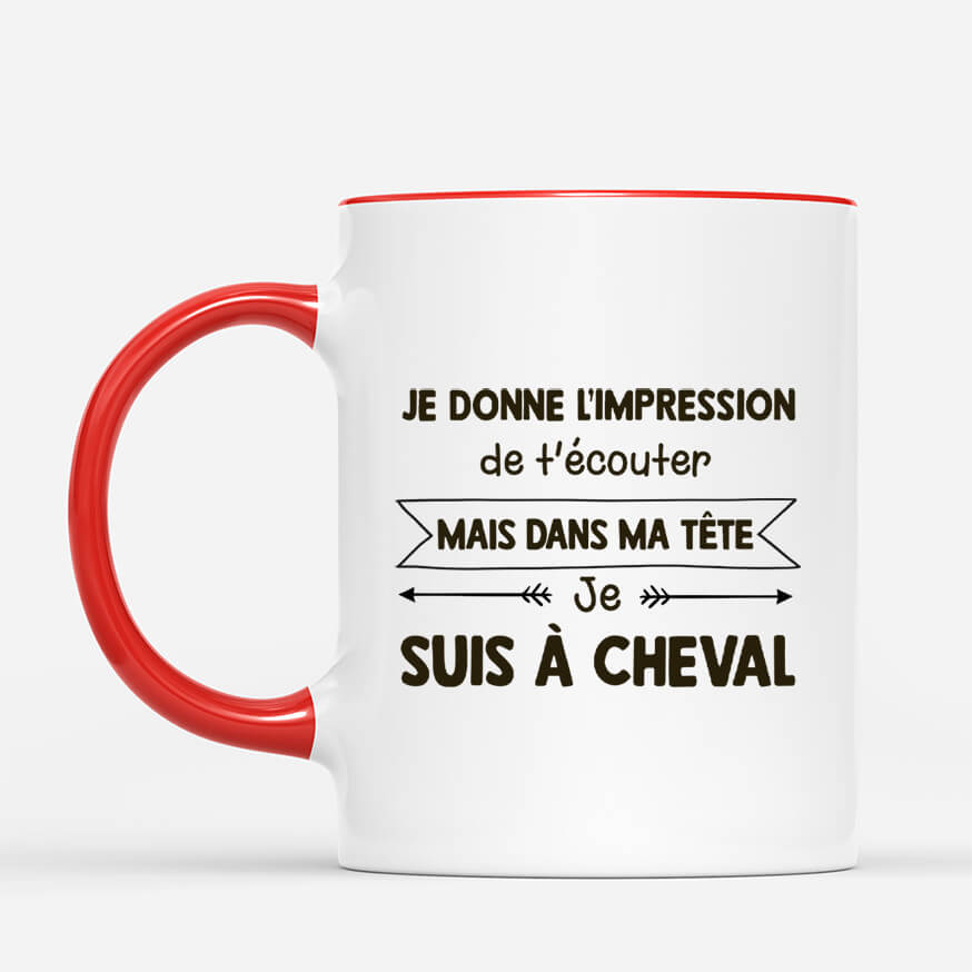 2949MFR2 dans ma tete je suis a cheval mug original femme