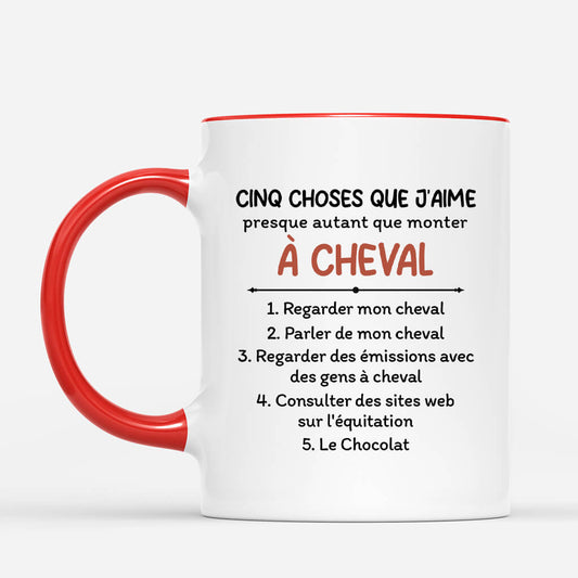 2950MFR2 cinq choses que jaime autant que monter a cheval mug personnalise femme