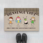 2957DFR1 bienvenue chez des petits anges paillasson personnalise famille