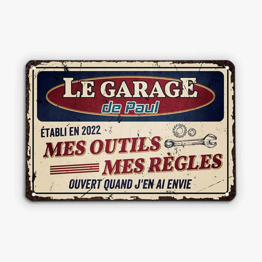 2959EFR2 mes outils mes regles version simple plaque en metal pour homme