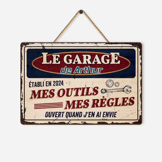 2959QFR1 plaque en bois personnalisee pour homme mes outils mes regles 2959qkl5b