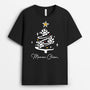 2960AFR1 maman chien version sapin de noel avec empreintes tee shirt chien personnalise