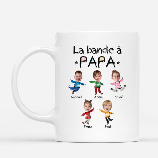 2961MFR1 la bande a papy version noel avec visages mug papy personnalise pour noel